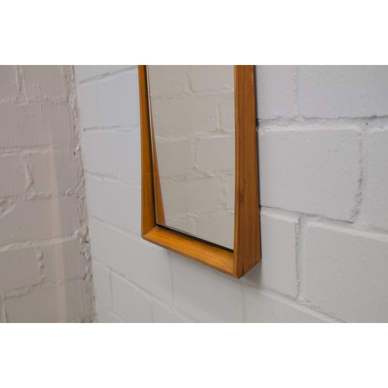 Vintage Scandinavian Modern Wooden Wall Mirror, 1960s