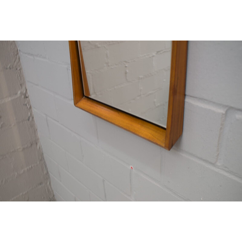 Vintage Scandinavian Modern Wooden Wall Mirror, 1960s