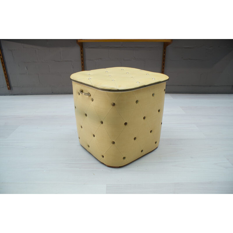 Vintage pouf box with studs, 1950s