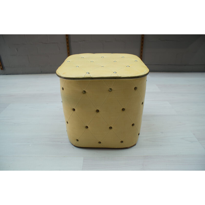 Vintage pouf box with studs, 1950s