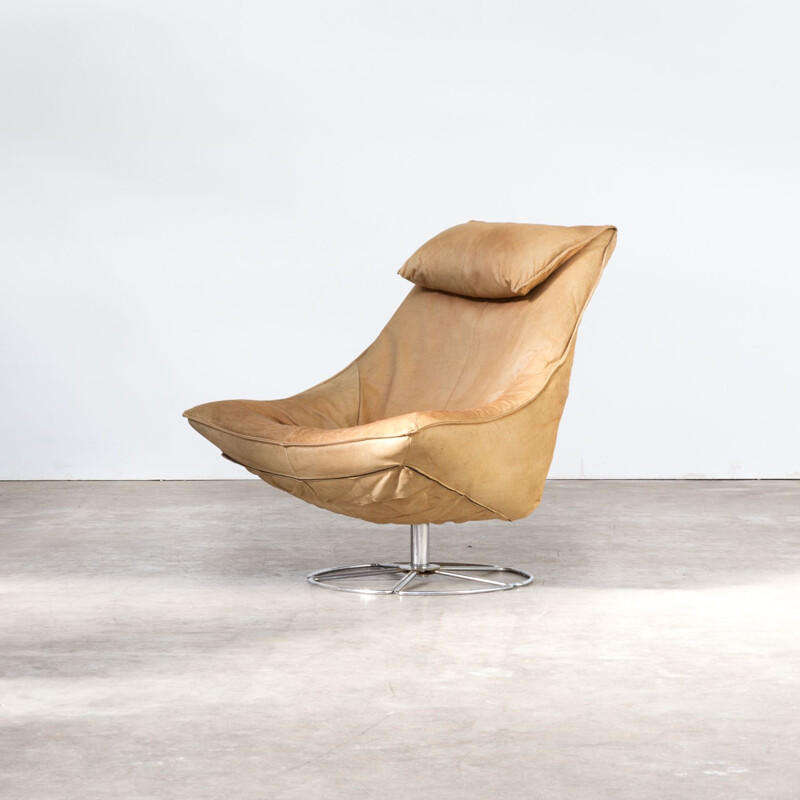Vintage Delantra armchair for Montis in beige leather 1970s