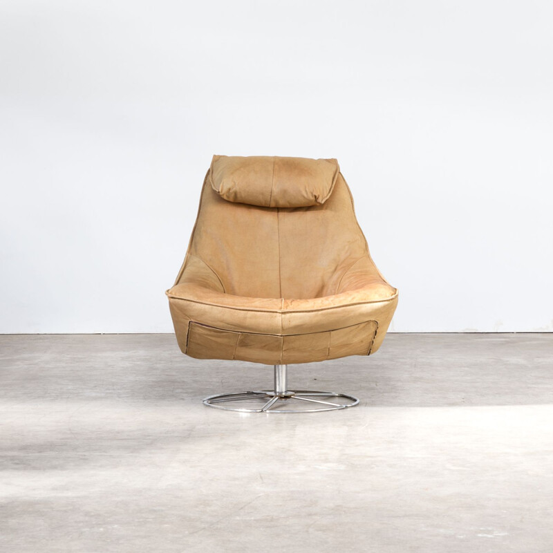 Vintage Delantra armchair for Montis in beige leather 1970s