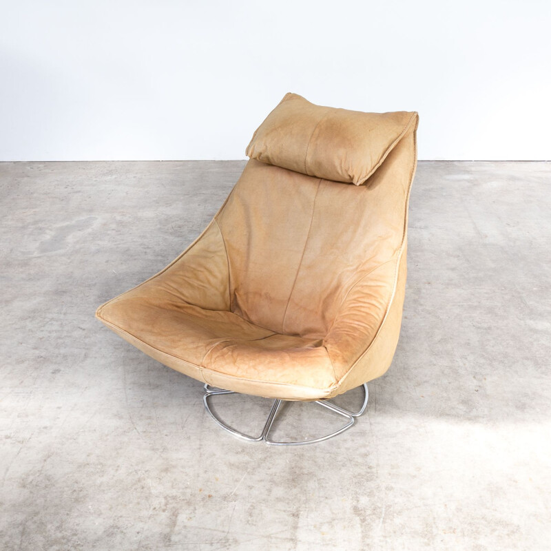 Vintage Delantra armchair for Montis in beige leather 1970s