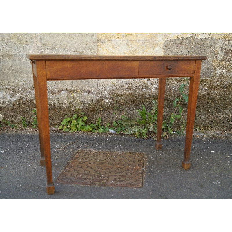 Vintage writing desk in oak France 1940