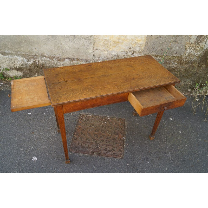 Vintage writing desk in oak France 1940