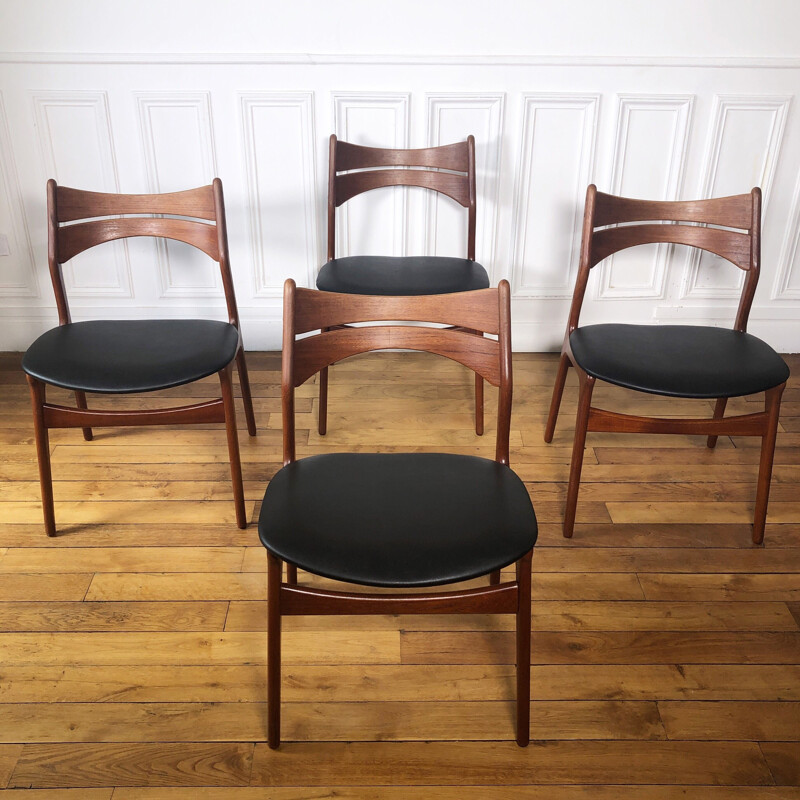 Set of 4 vintage chairs model 310 by Erik Buch, 1960