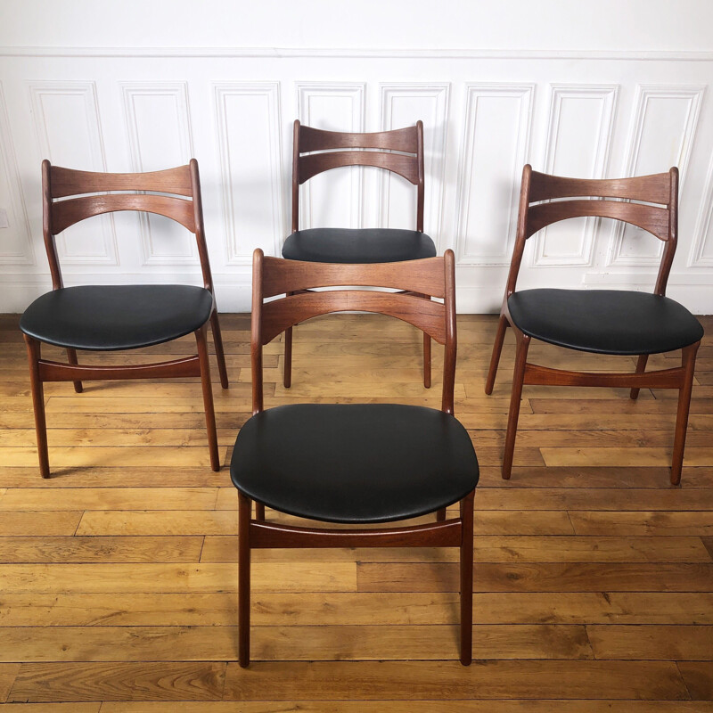 Suite de 4 chaises vintage modèle 310 par Erik Buch, 1960