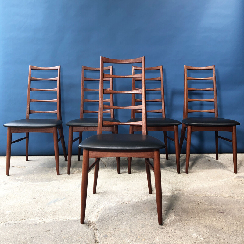 Set of 5 vintage chairs Danish model Liz by Niels Koefoed, 1960