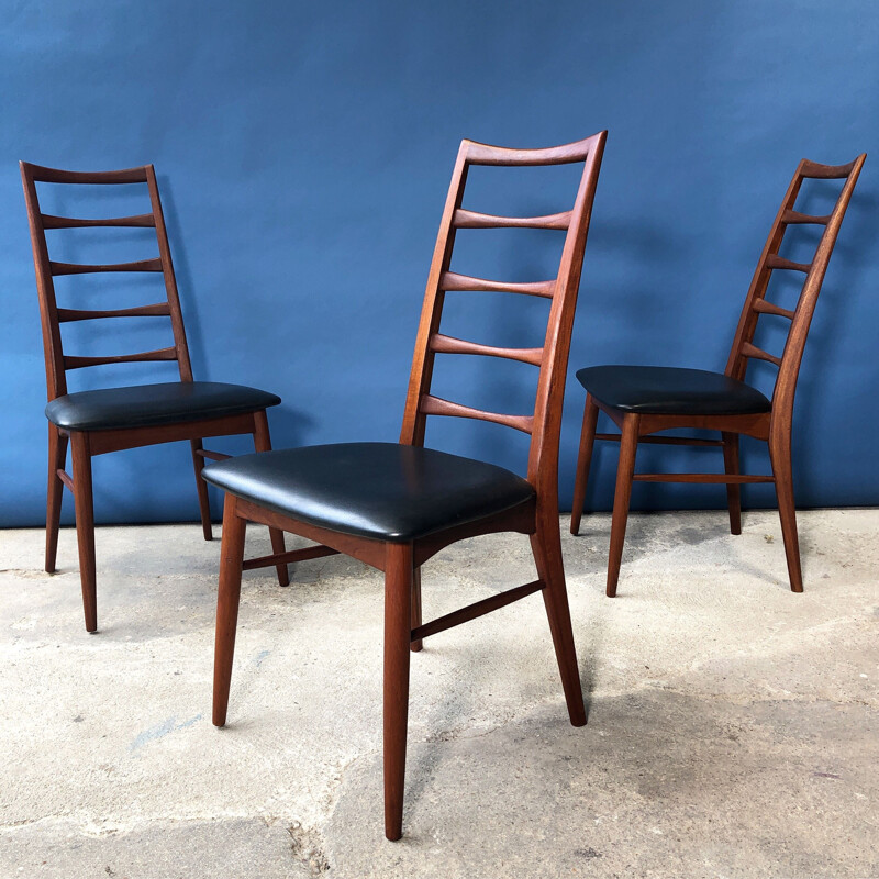 Suite de 5 chaises vintage danoises modèle Liz par Niels Koefoed, 1960