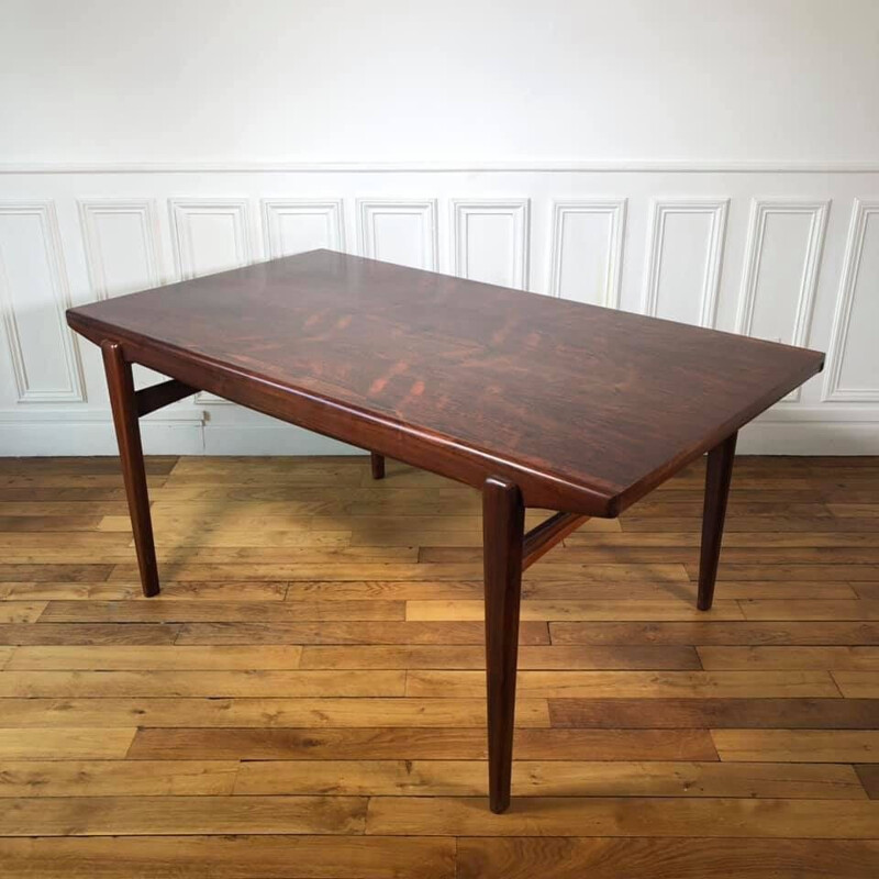 Vintage dining table in Rio rosewood, 1960