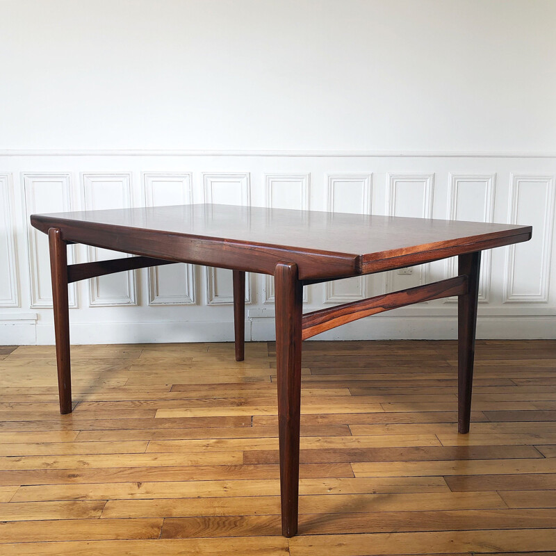 Vintage dining table in Rio rosewood, 1960