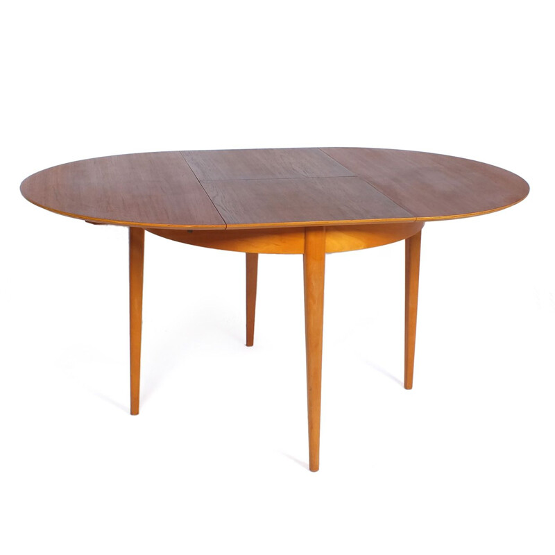 Vintage dining table round extendable TB35 by Cees Braakman for UMS Pastoe