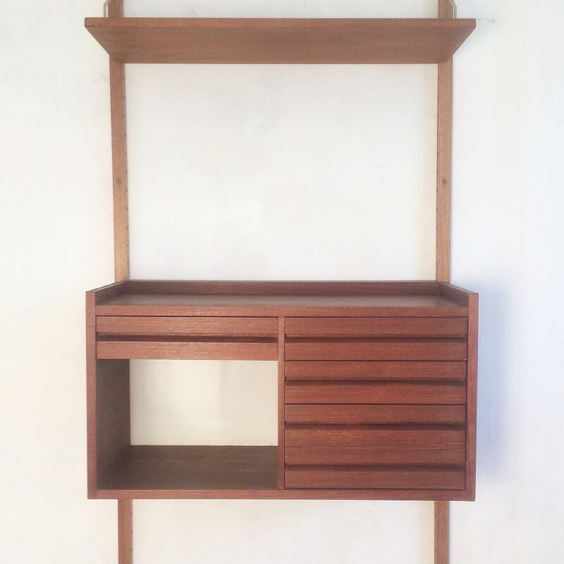 Vintage modular bookcase in teak 1960s 