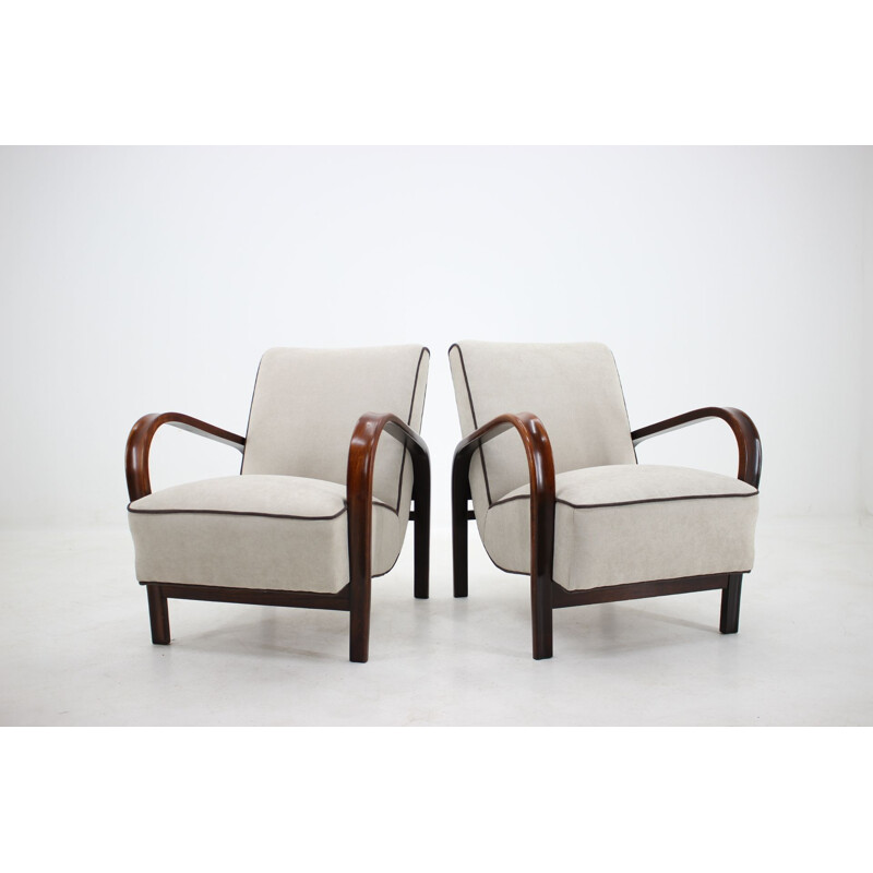 Set of 2 vintage armchairs by Kropáček, Koželka, 1960s