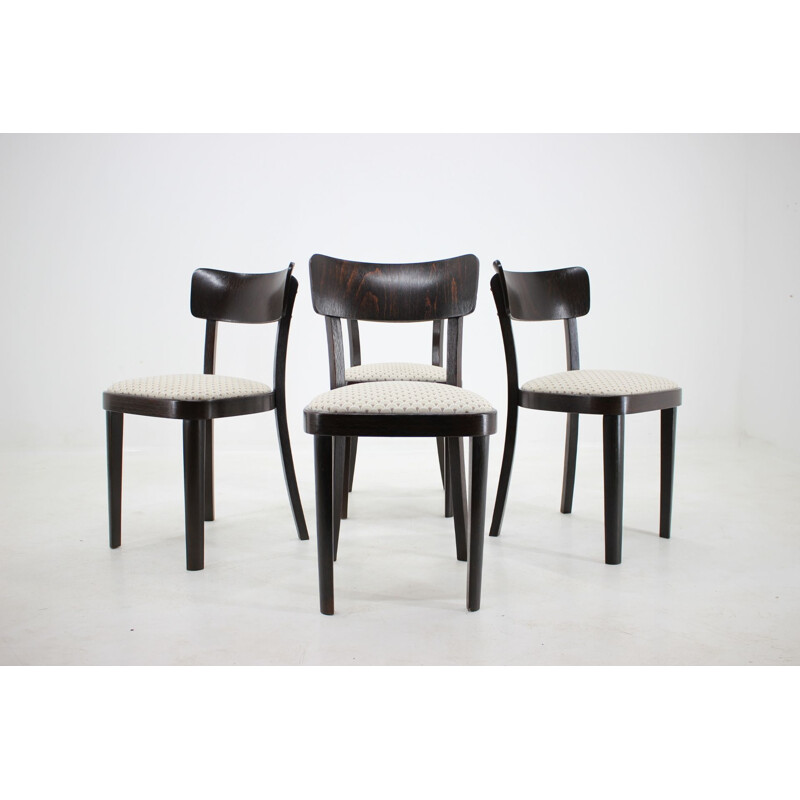 Conjunto de 4 cadeiras de jantar Thonet vintage, década de 1950