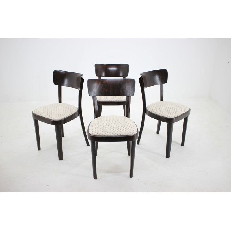 Conjunto de 4 cadeiras de jantar Thonet vintage, década de 1950