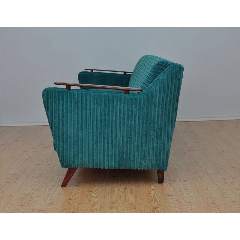 Vintage folding sofa bed green 1960s