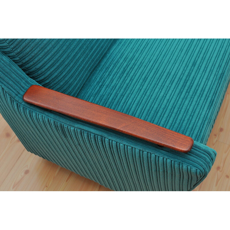 Vintage folding sofa bed green 1960s