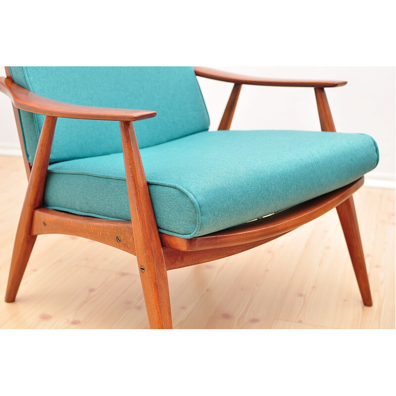 Ensemble de 2 fauteuils vintage vert pastel années 1960