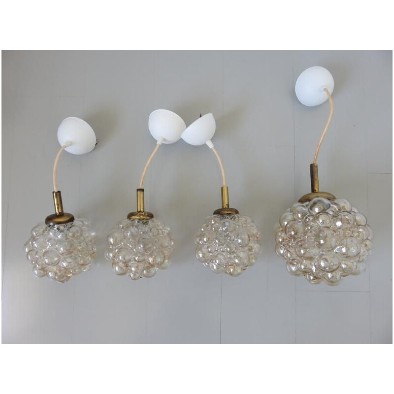 Set of 4 vintage hanging lamp Helena Tynell for Limburg