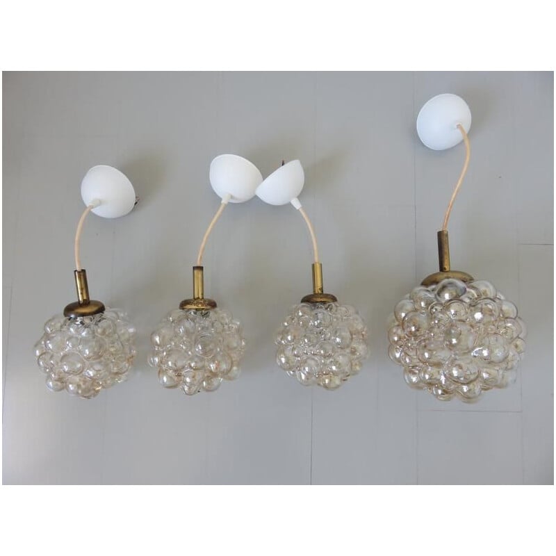 Set of 4 vintage hanging lamp Helena Tynell for Limburg