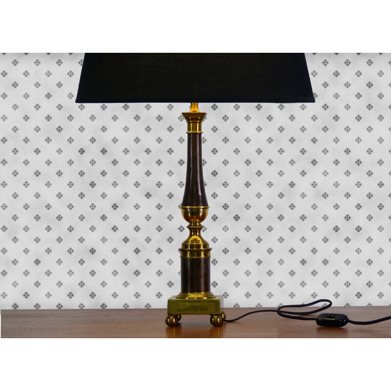 Lampe vintage de table colonne néoclassique
