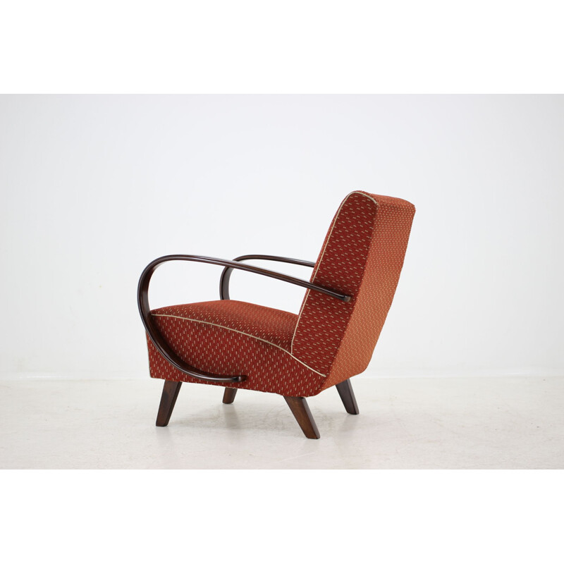 Vintage Sessel aus Buche und Stoff von Jindich Halabala, Tschechoslowakei 1960