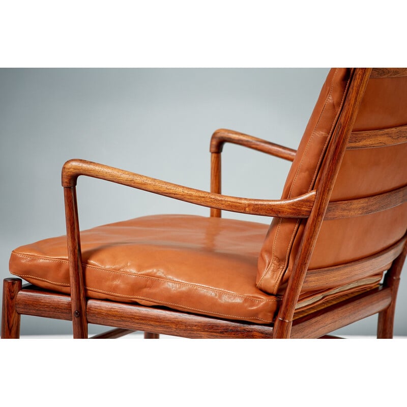 Suite de 2 fauteuils vintage coloniales Ole Wanscher 1949