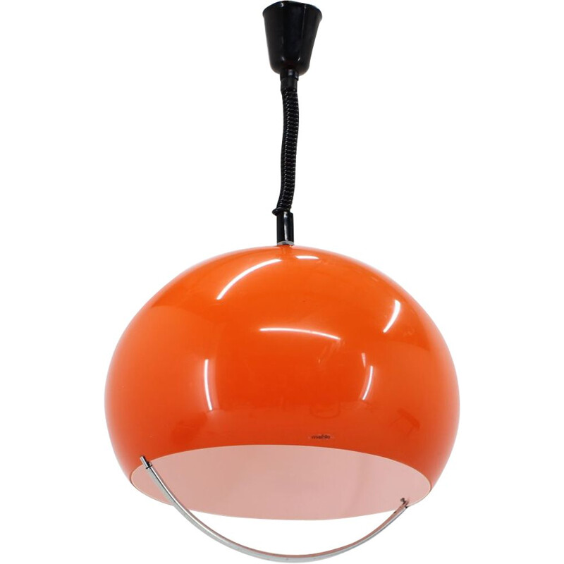 Vintage pendant for Meblo in orange plastic and metal 1970s