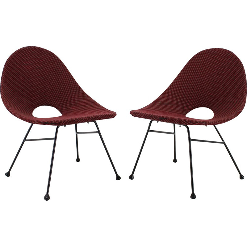 Suite de 2 fauteuils vintage coquille des années 1970