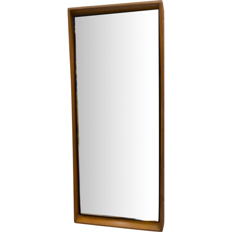 Miroir vintage moderne en bois moderne 1960