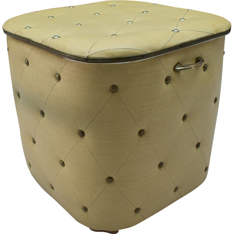 Vintage pouf box with studs, 1950s