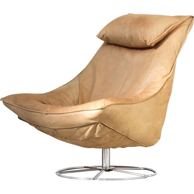 Vintage Delantra armchair for Montis in beige leather 1970s