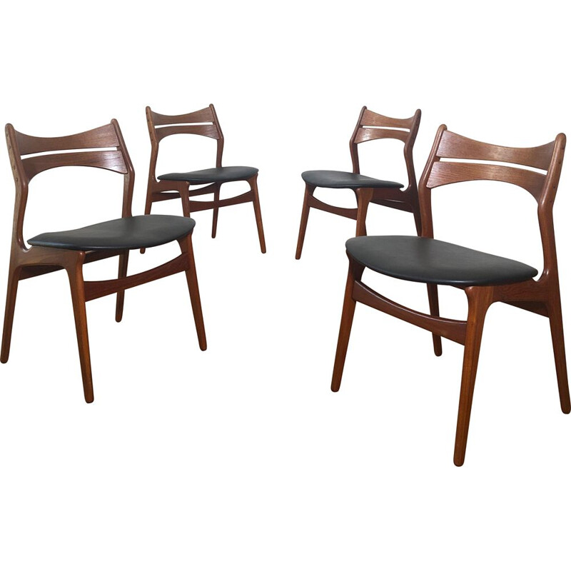 Set of 4 vintage chairs model 310 by Erik Buch, 1960