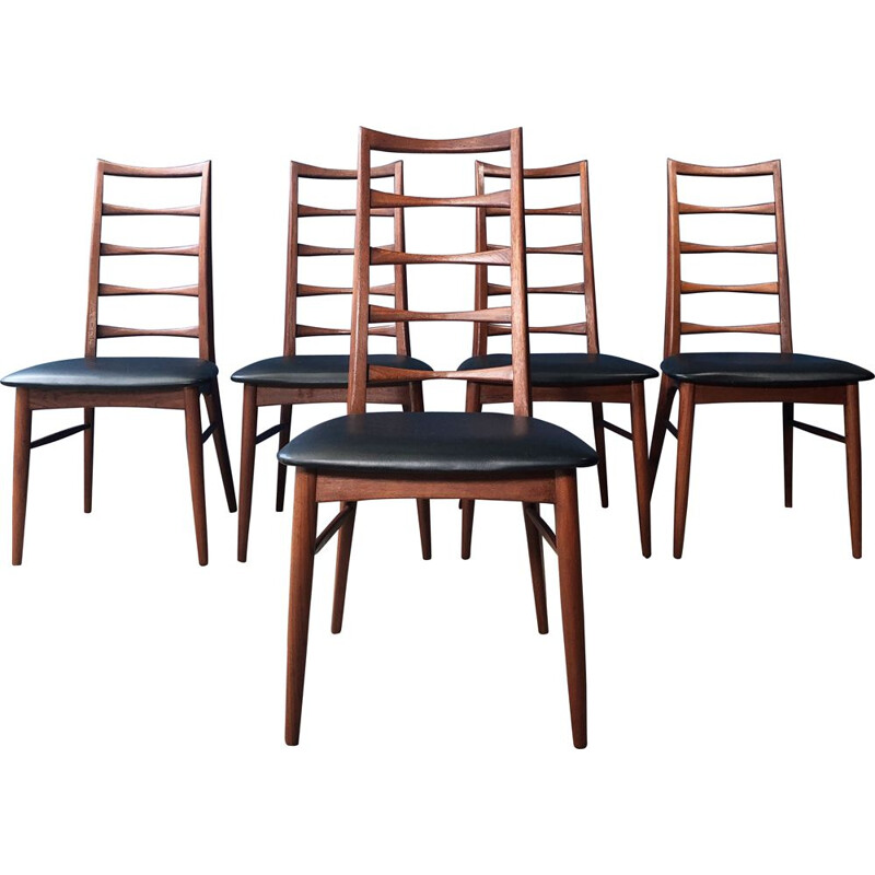 Set of 5 vintage chairs Danish model Liz by Niels Koefoed, 1960