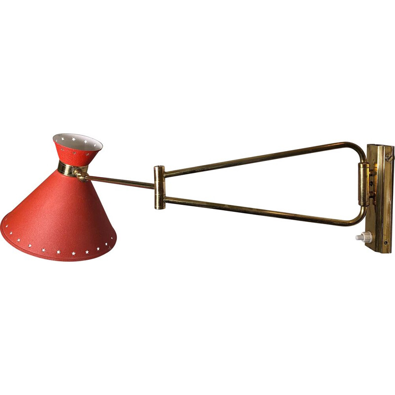 Vintage wall lamp Diabolo by René Mathieu for Lunel, 1950