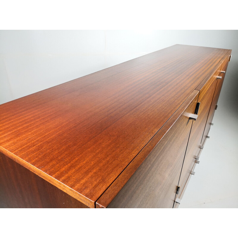 Vintage sideboard for Meurop in teak and aluminium 1960