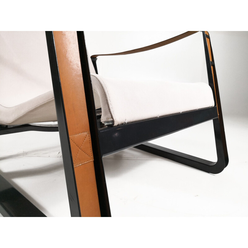 Vintage Cité armchair by Jean Prouvé for Vitra in leather and steel