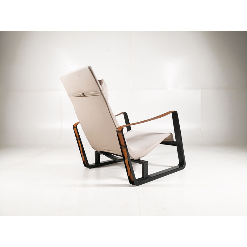 Vintage Cité armchair by Jean Prouvé for Vitra in leather and steel