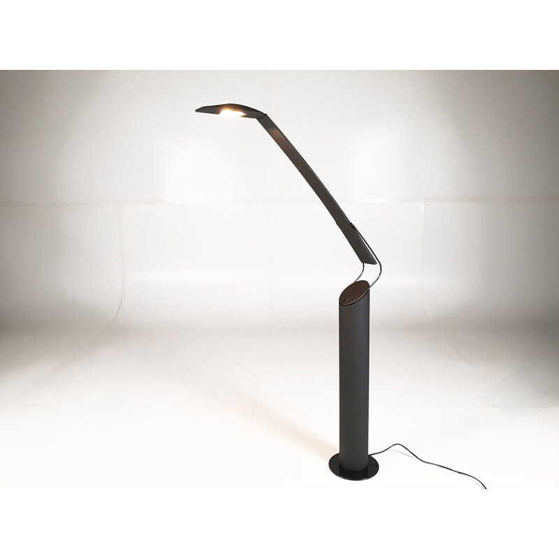 Vintage Dove floorlamp for Paf Studio in black metal and plastic 1980