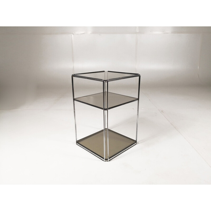 Vintage Isocele side table for Arrow in chrome tubular steel 1970