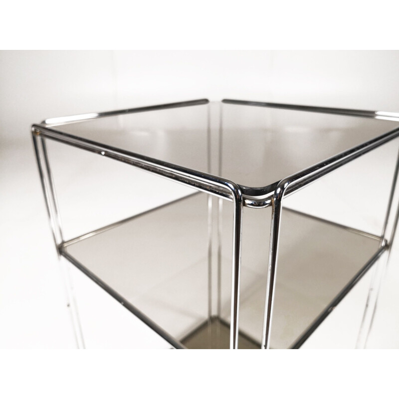 Vintage Isocele side table for Arrow in chrome tubular steel 1970