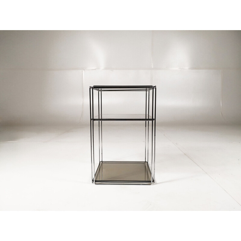 Vintage Isocele side table for Arrow in chrome tubular steel 1970