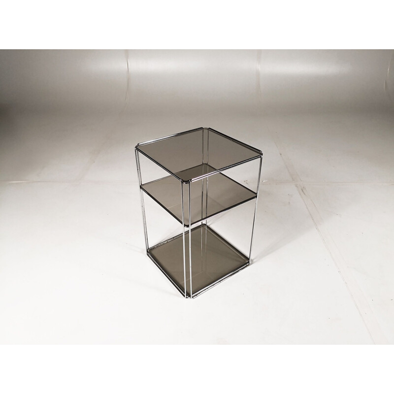 Vintage Isocele side table for Arrow in chrome tubular steel 1970