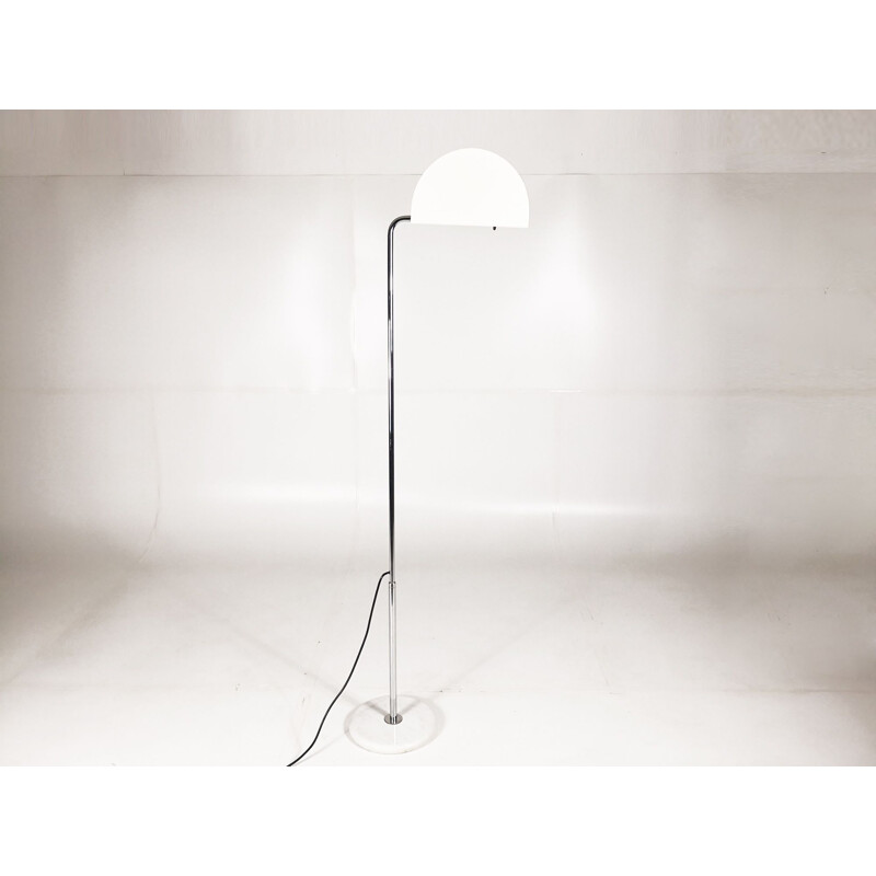 Vintage Mezzaluna floorlamp for Skipper in marble and steel 1970