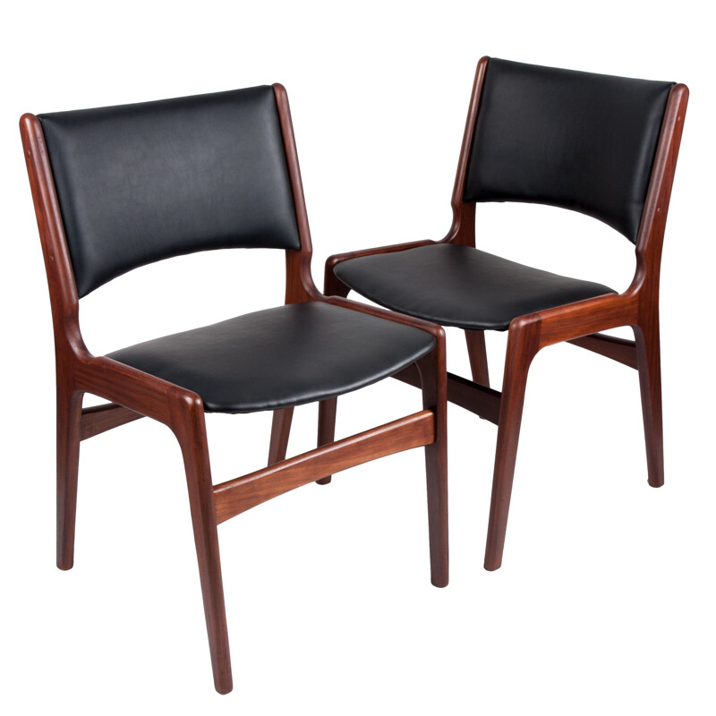 Set of 6 vintage dining chairs by Erik Buch Denmark 1960s