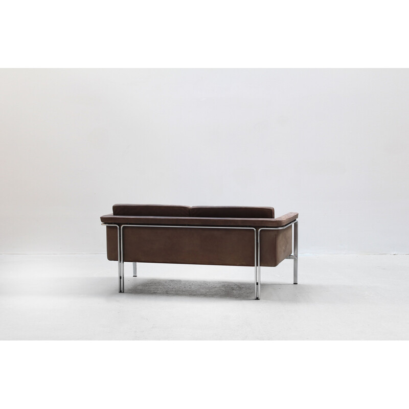 Bruine lederen sofa van Horst Bràning voor Alfred Kill International, Duitsland 1968