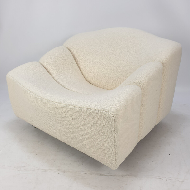 Vintage ABCD armchair by Pierre Paulin for Artifort in white fabric 1960s