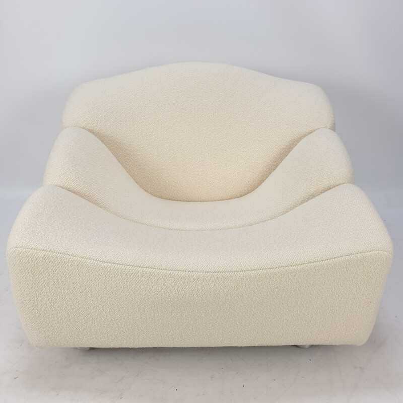 Vintage ABCD armchair by Pierre Paulin for Artifort in white fabric 1960s