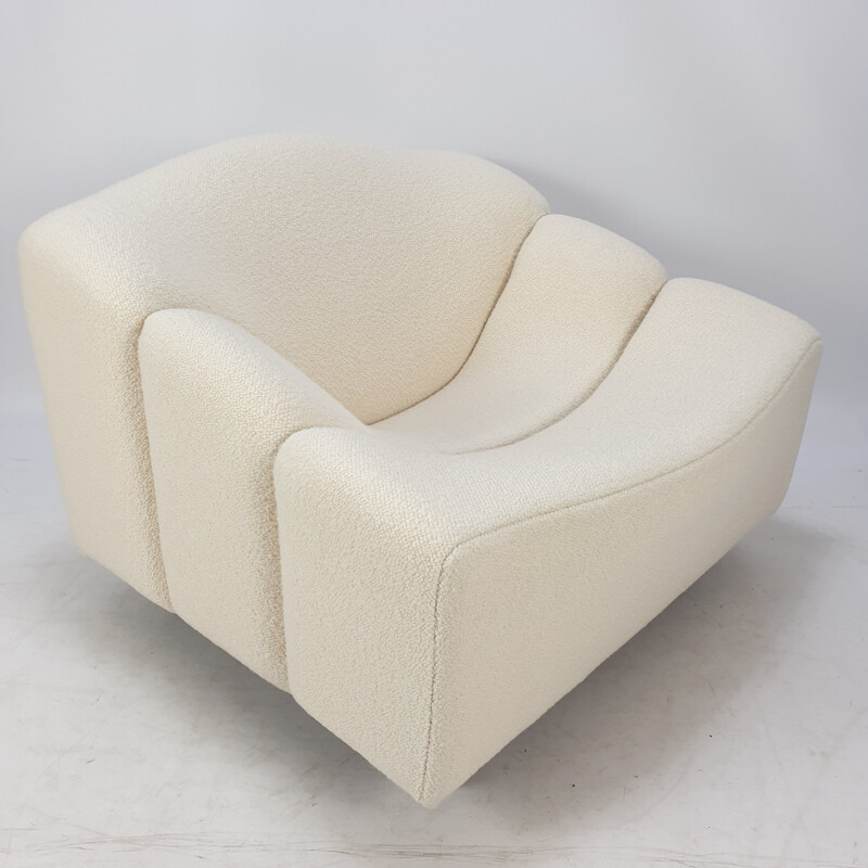 Vintage ABCD armchair by Pierre Paulin for Artifort in white fabric 1960s